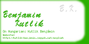 benjamin kutlik business card
